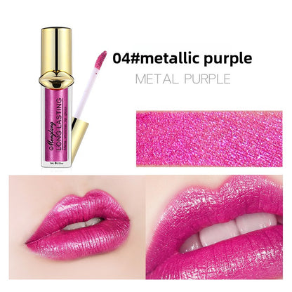 Non-Cup Metallic Pearl Matte Liquid Lipstick