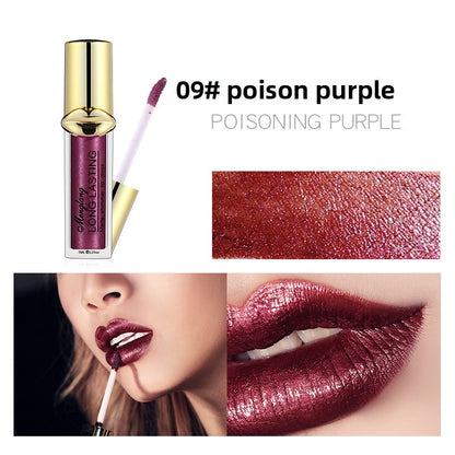 Non-Cup Metallic Pearl Matte Liquid Lipstick