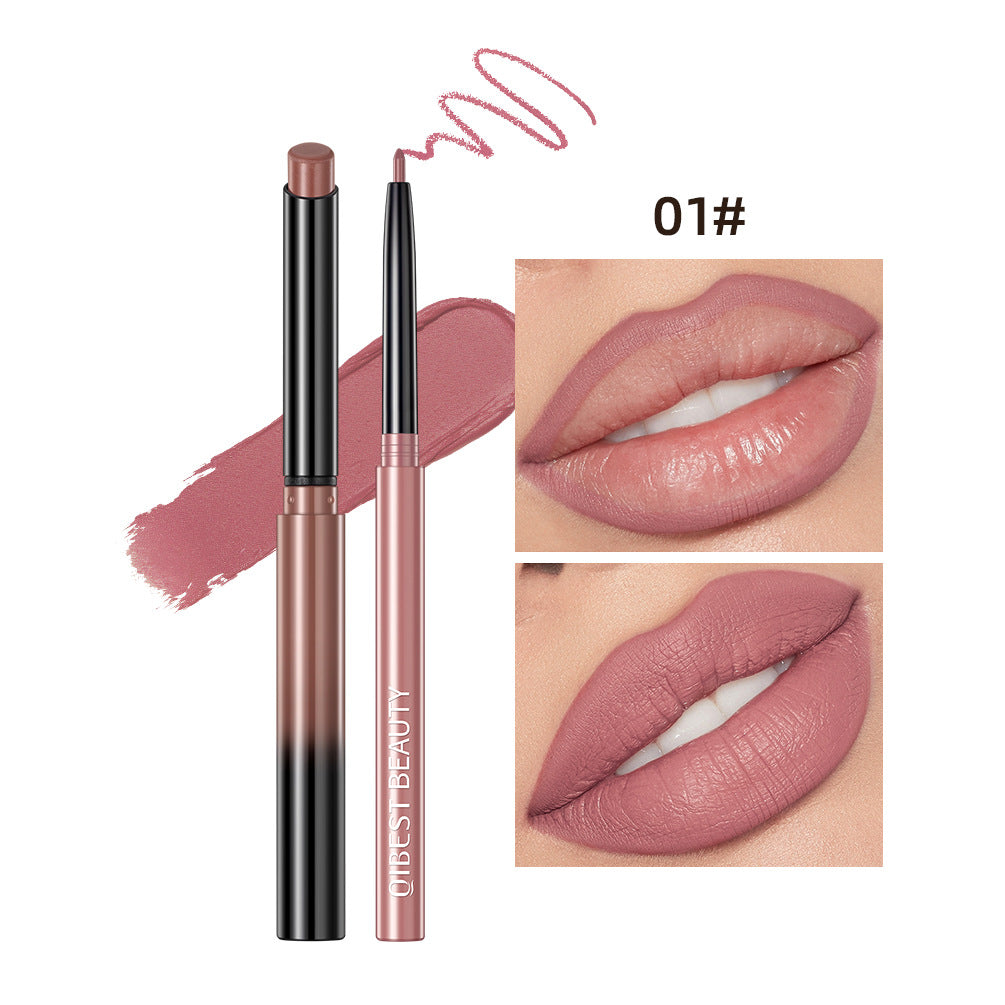 Natural nude lip liner set makeup