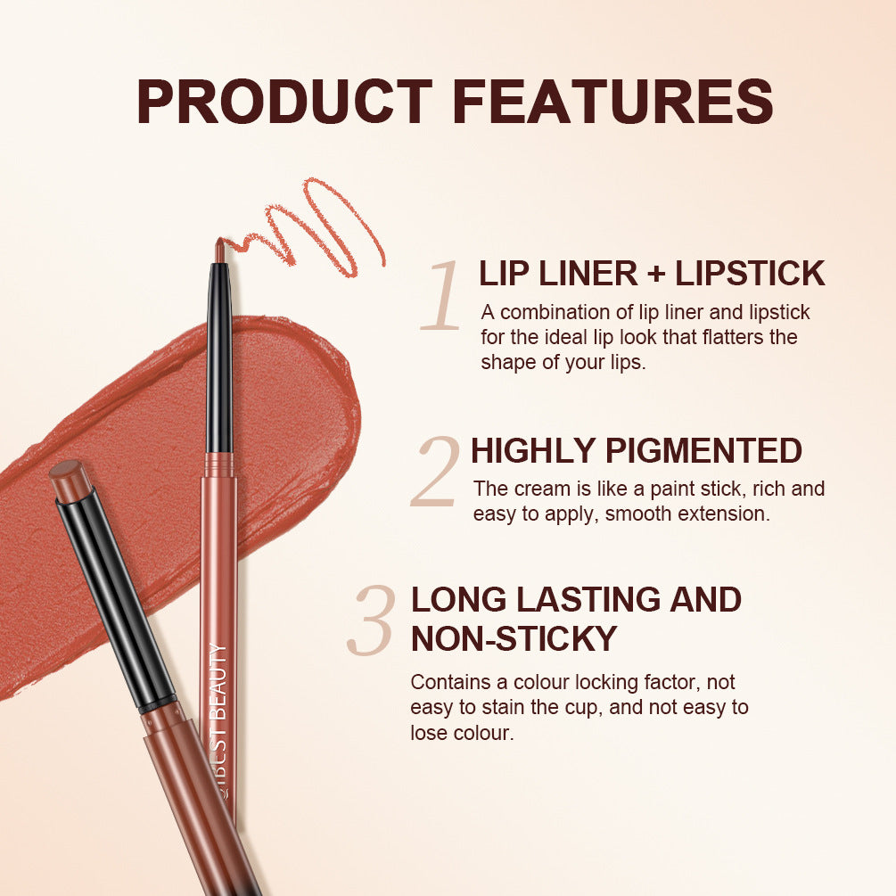 Natural nude lip liner set makeup
