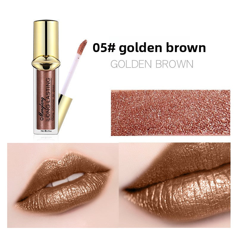 Non-Cup Metallic Pearl Matte Liquid Lipstick