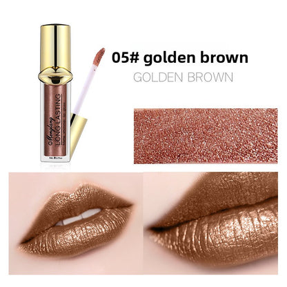 Non-Cup Metallic Pearl Matte Liquid Lipstick