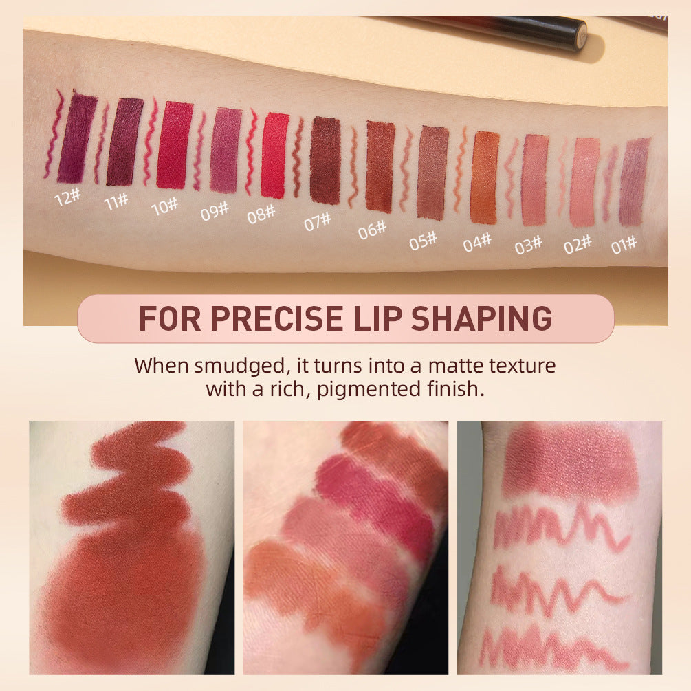 Natural nude lip liner set makeup