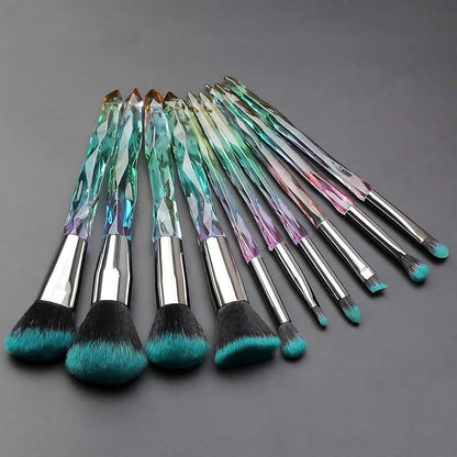 Makeup Brushes, 10PCS Crystal Makeup Brush Set for Girls Make up | Premium Synthetic Bristles Brush Set Make Up, Powder Foundation Concealer Eye Shadow Brushes, Professional Make up Brush Set