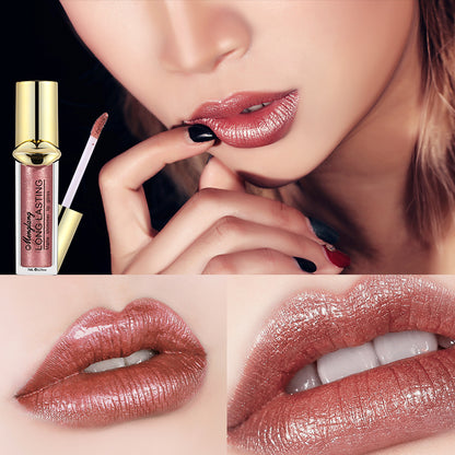 Non-Cup Metallic Pearl Matte Liquid Lipstick